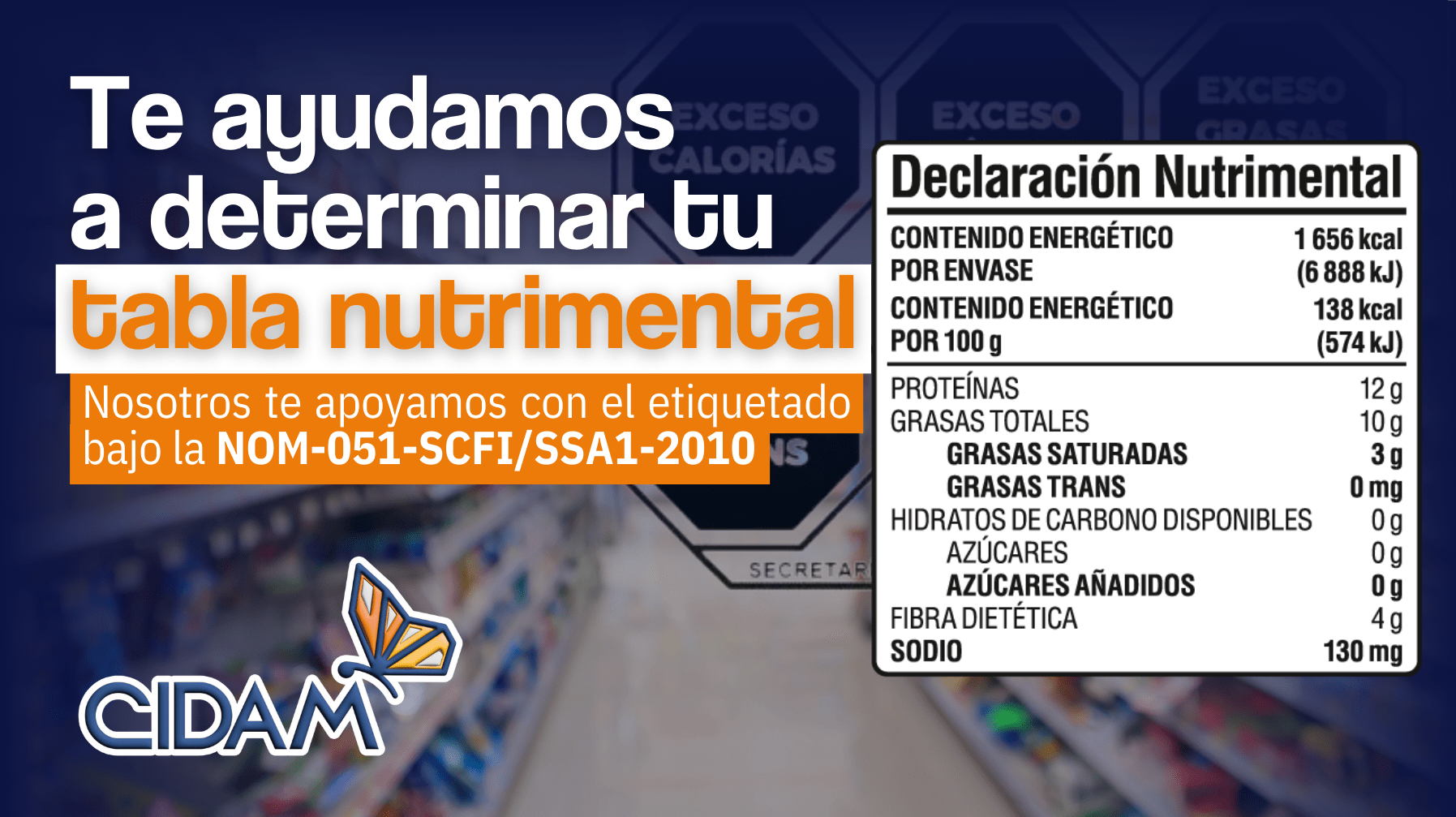 Tabla nutrimental CIDAM